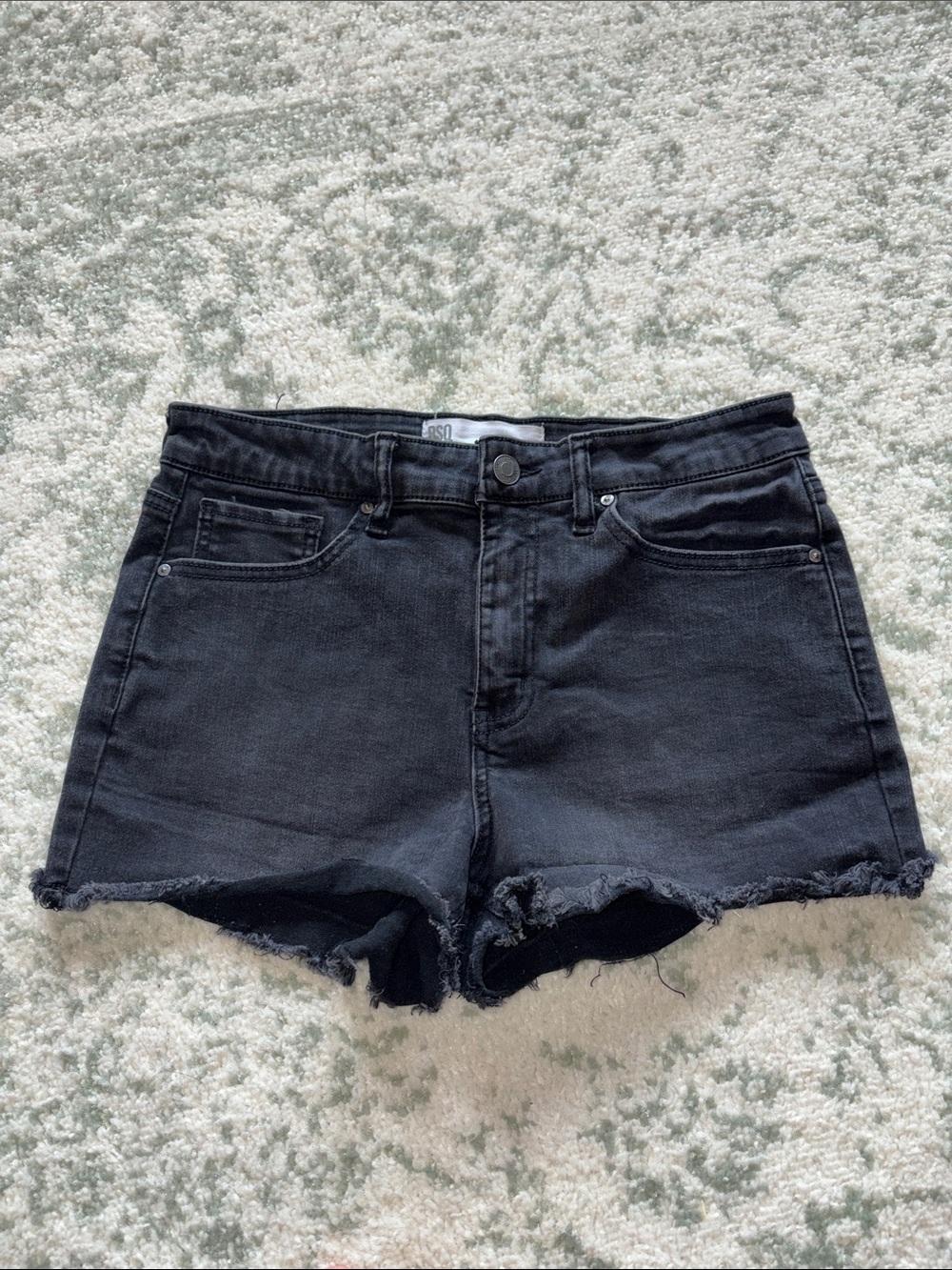 RSQ Black High-Rise Denim Cutoff Shorts